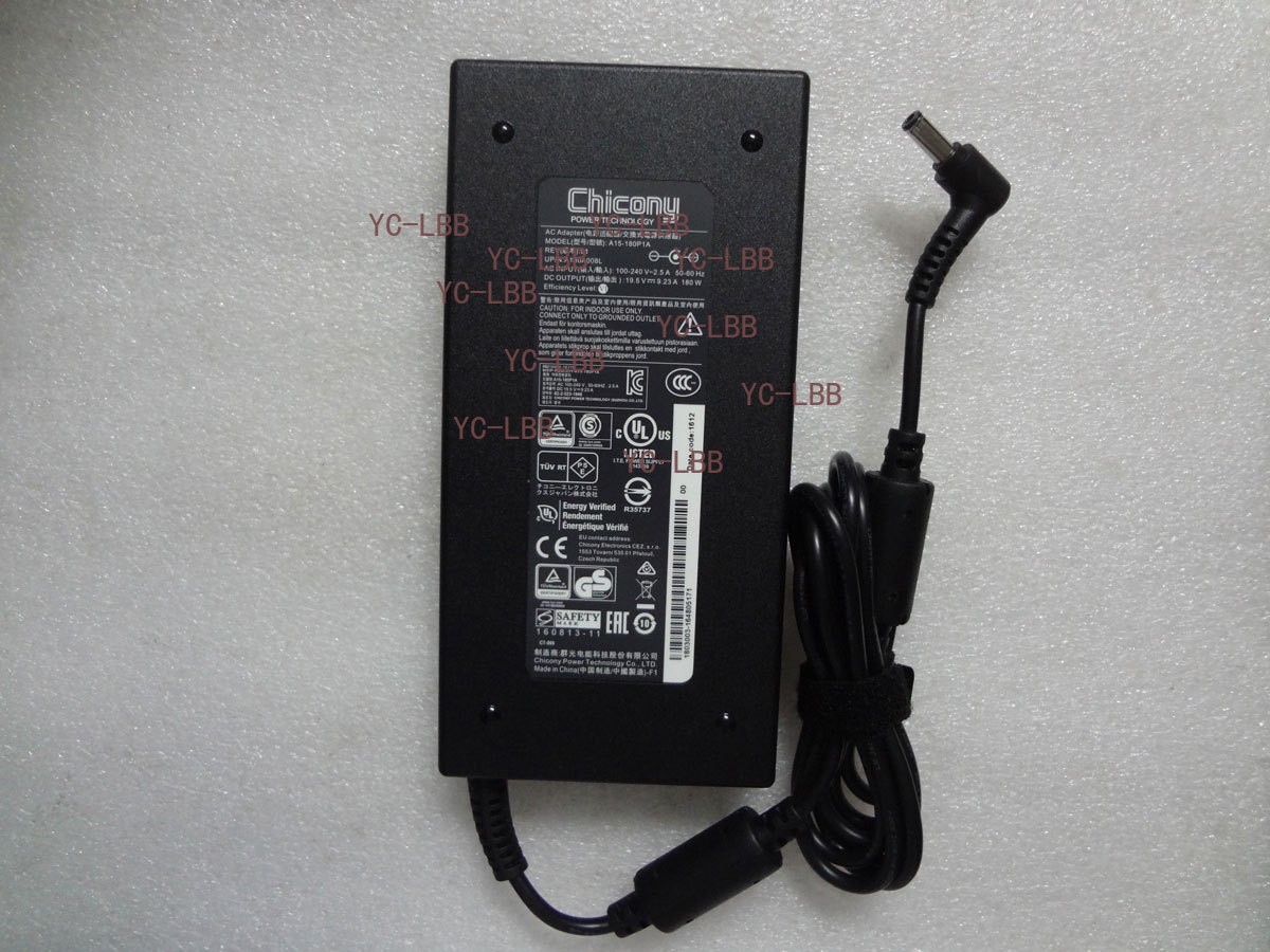 New Chicony 180W For MSI GS63VR A15-180P1A 19.5V 9.23A Slim Original AC Adapter
