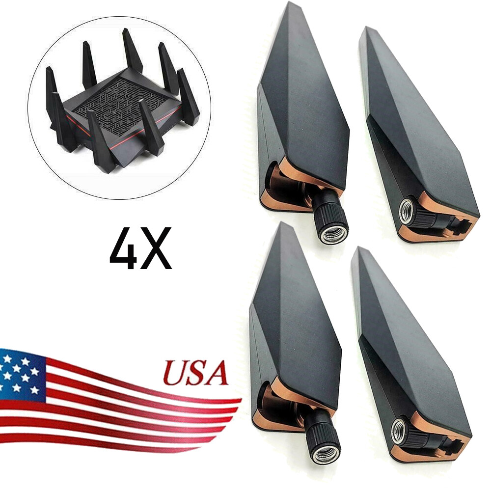 4PC SMA Female Dual Frequency Omnidirectional Antenna For ASUS GT-AC5300 Router