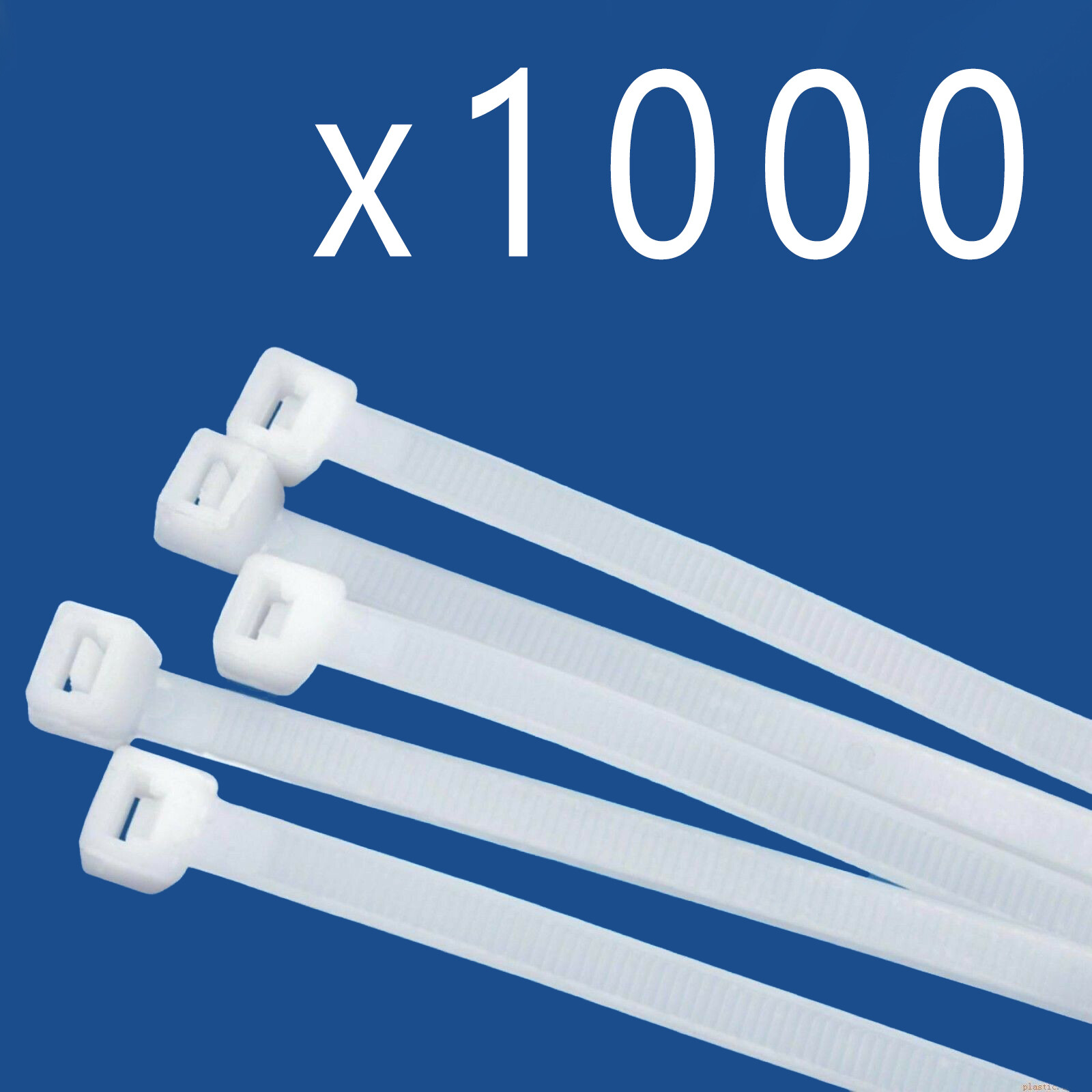 1000 Pack Lot Pcs Qty - 14" Inch Nylon Cable Zip Wire Tie 50 lbs - Natural White