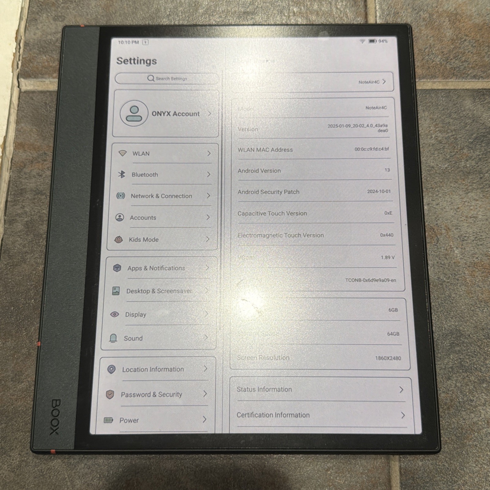 Boox Note Air 4C | Excellent Condition | With Amazon Pencil Fully Working