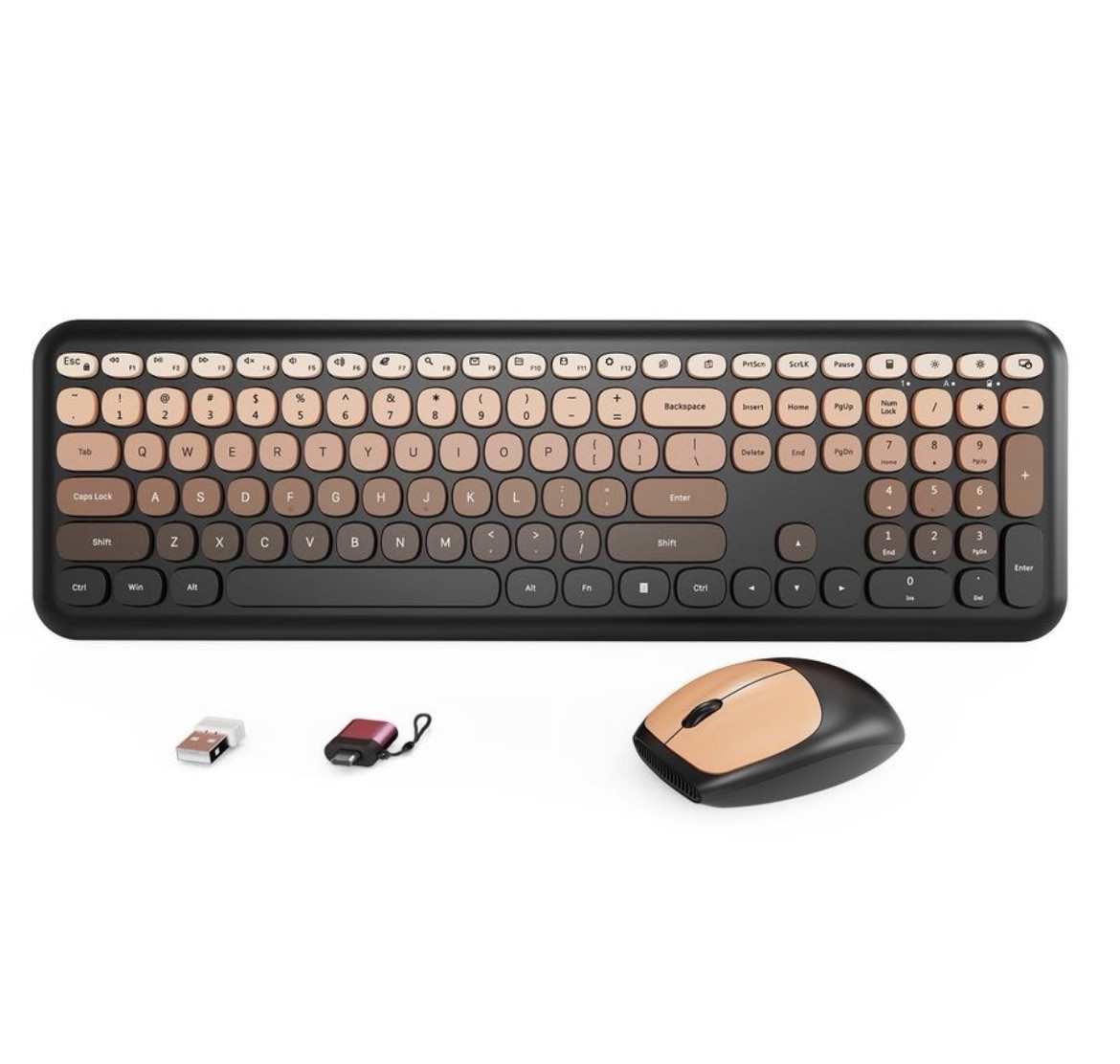 HotFox Wireless Keyboard and Mouse Combo, Full-Size Retro Typewriter Keyboard