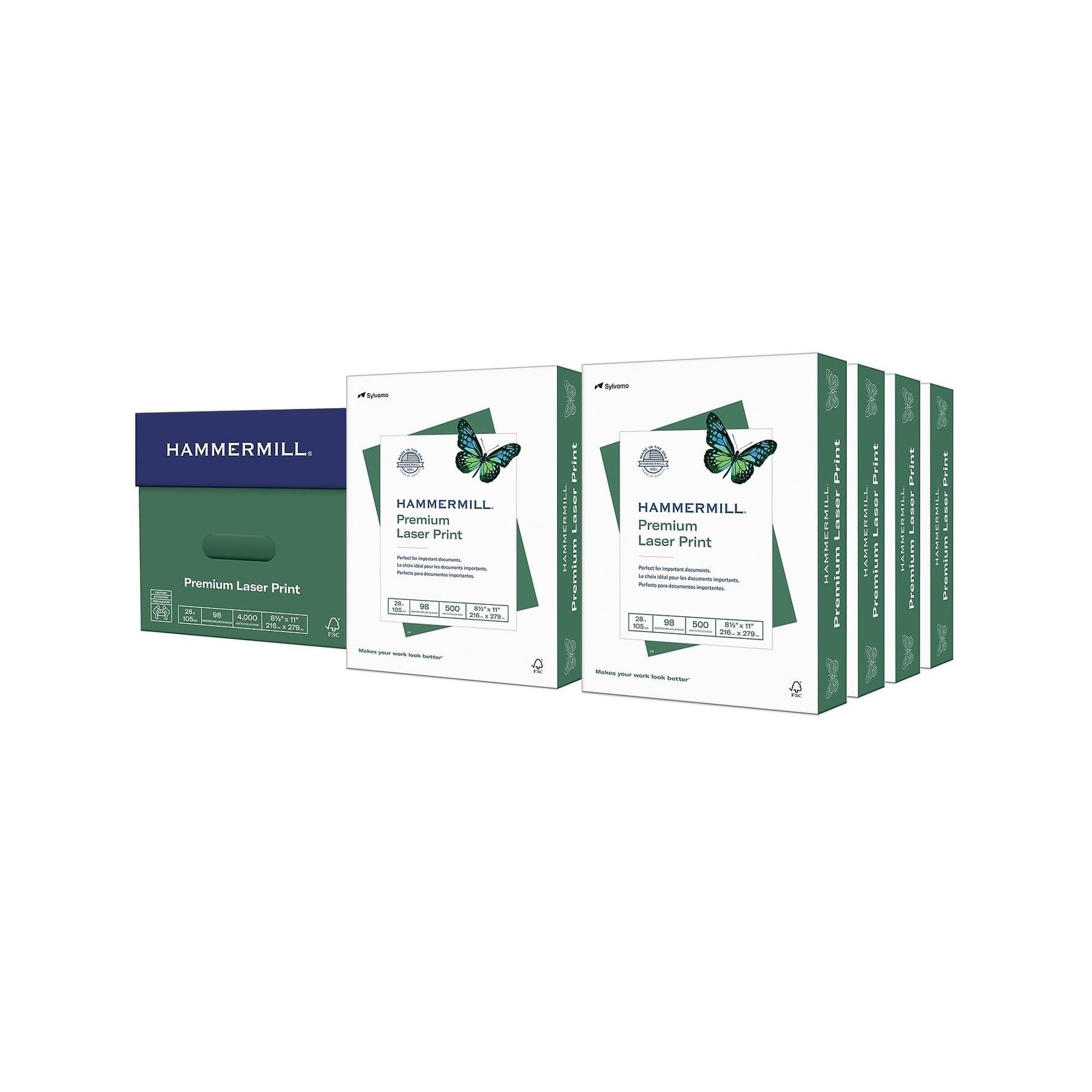 Hammermill Printer Paper, Premium Laser Print 28 lb, 8.5 x 11-8 Ream (4,000 S...