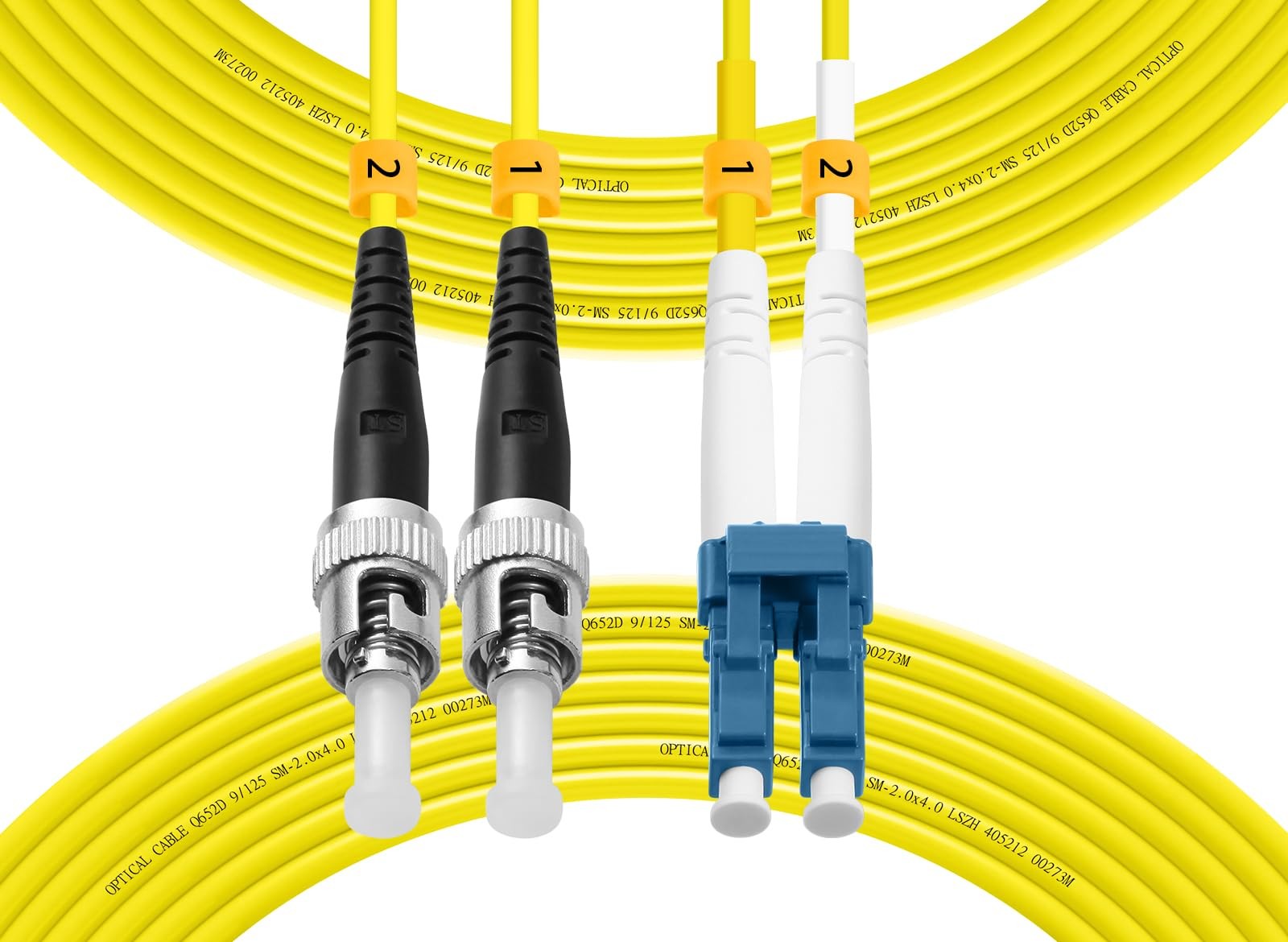 30m 98ft LC To ST OS2 SingleMode Duplex Fiber Optic Patch Cable LSZH Jumper