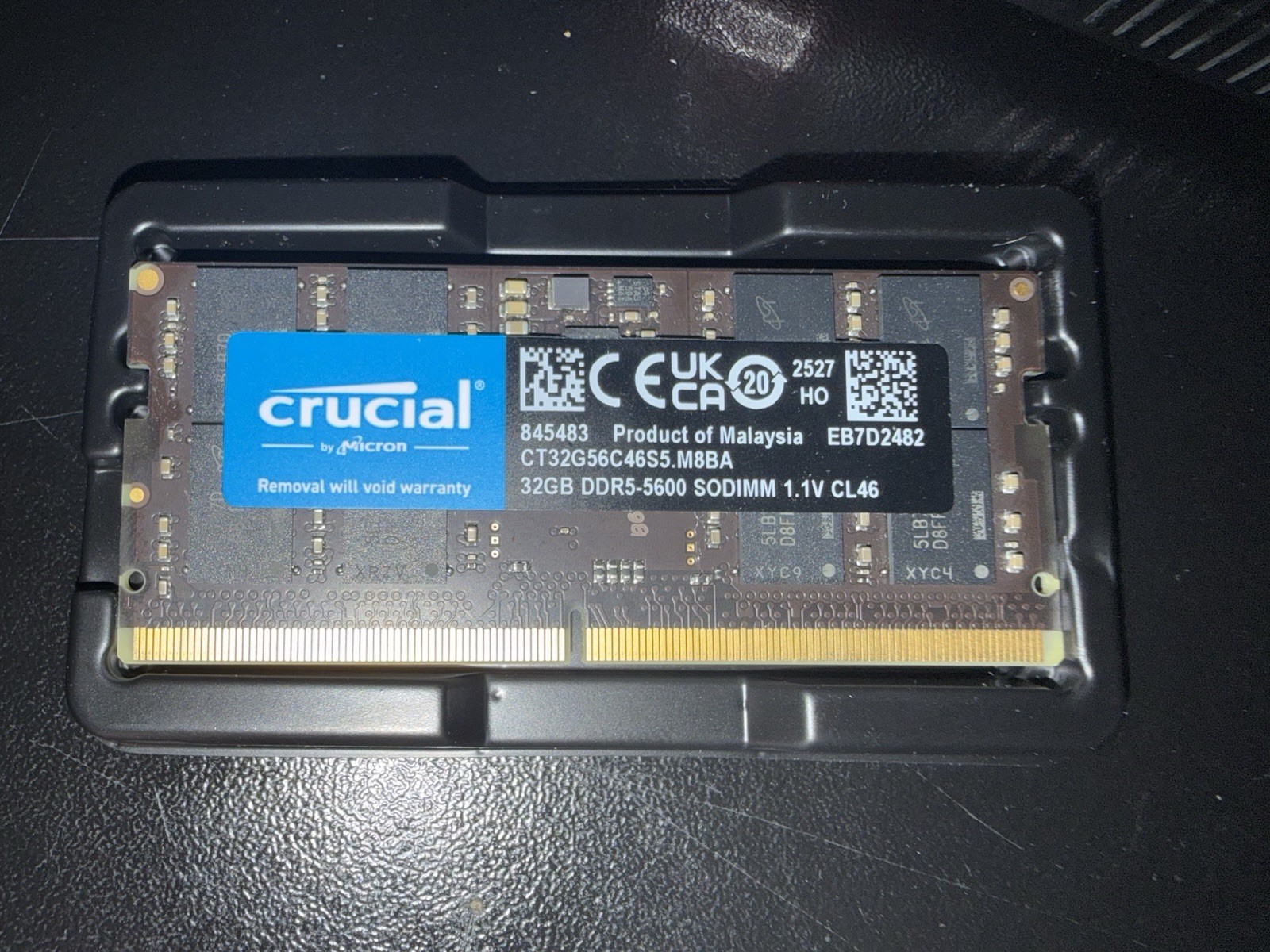 (PARTS) Crucial 32GB (1x32GB) DDR5-5600 SODIMM Laptop Memory RAM CT32G56C46S5