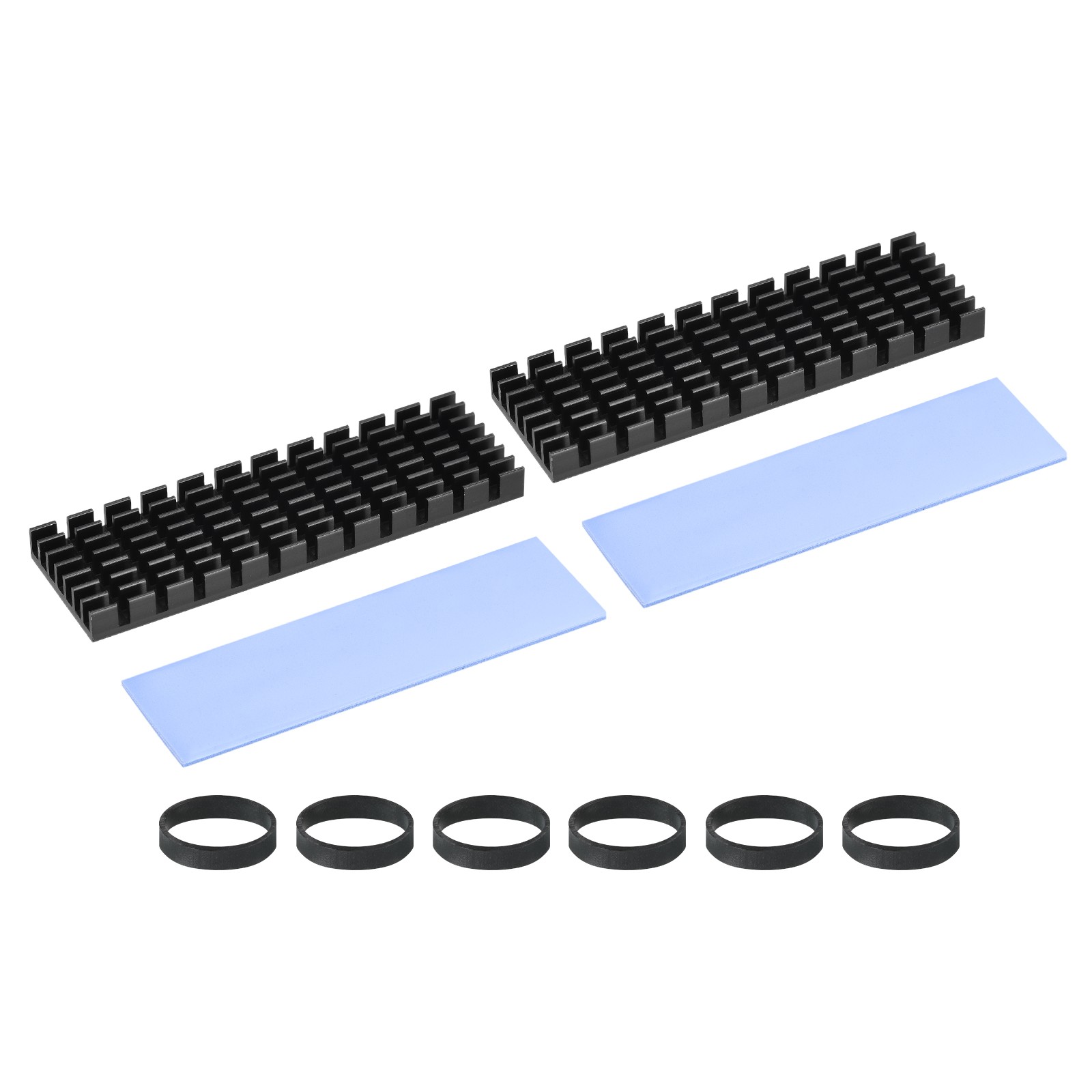 2 Set M.2 2280 Nvme SSD Heatsink 70x22x6mm Radiator Cooler Heat Sink Black