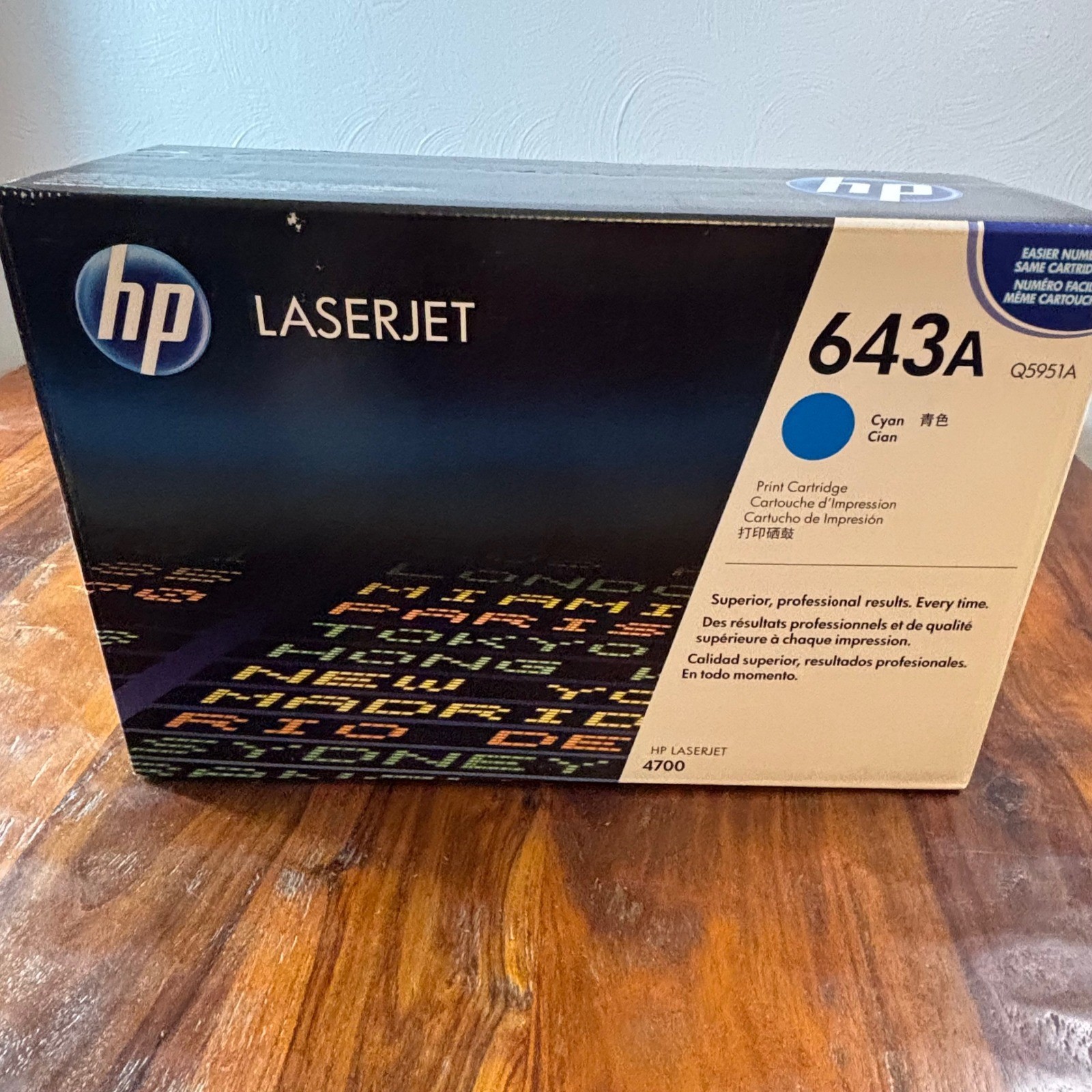 HP 643A Cyan LaserJet Toner Cartridge Q5951A for LaserJet 4700 Series New Sealed