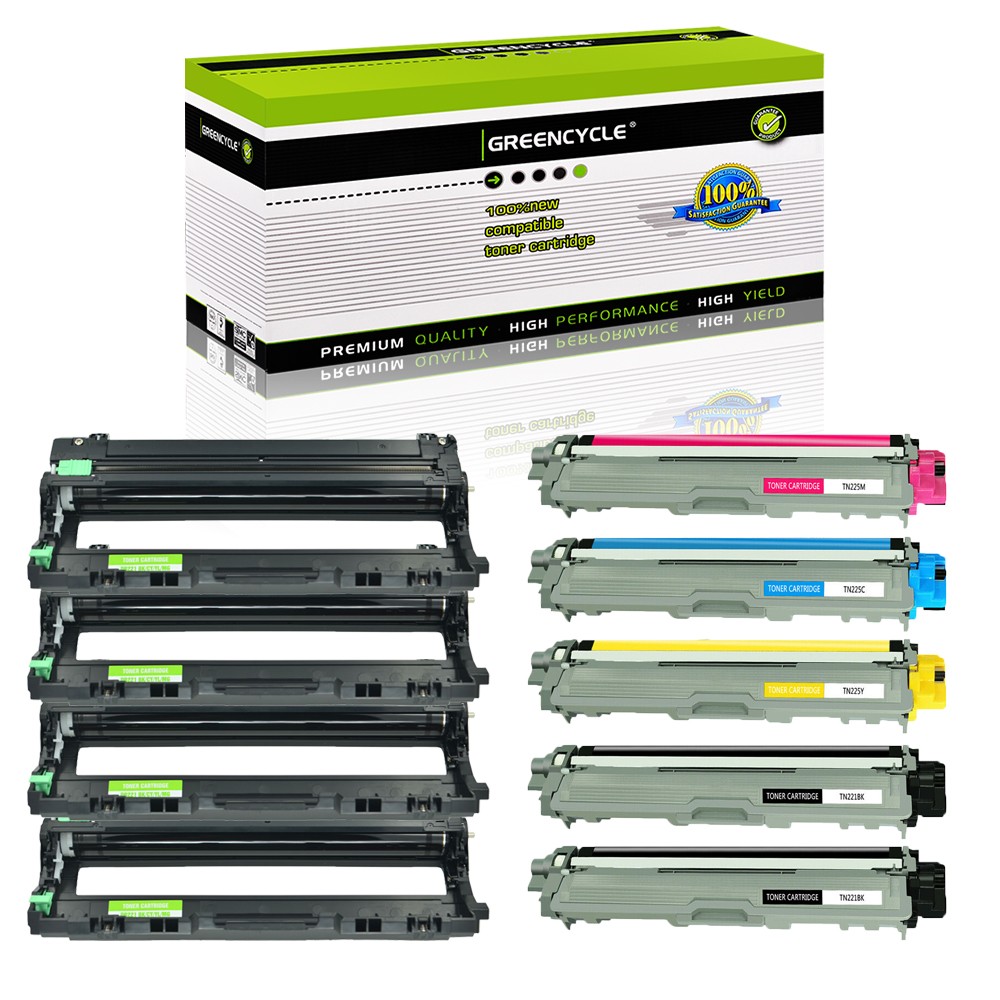 5PK TN221 & 4PK DR221 Toner Cartridge Drum Set For Brother HL-3170CDW MFC-9130CW