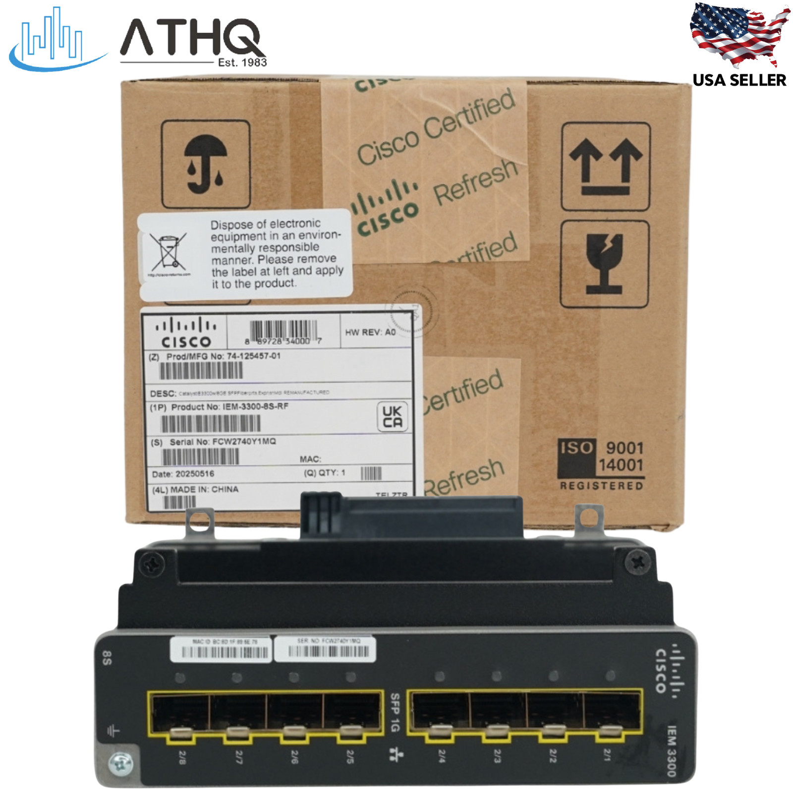 Cisco IEM-3300-8S Rugged 8-Port Gigabit Industrial SFP Expansion Module Refresh