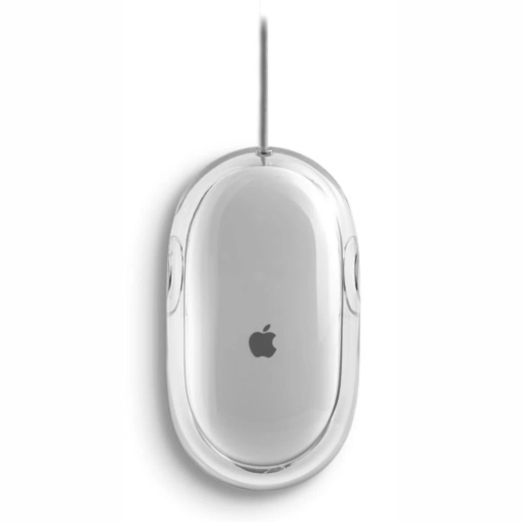 Vintage Apple Pro Mouse M5769 Wired Optical USB White/Clear - Grade C
