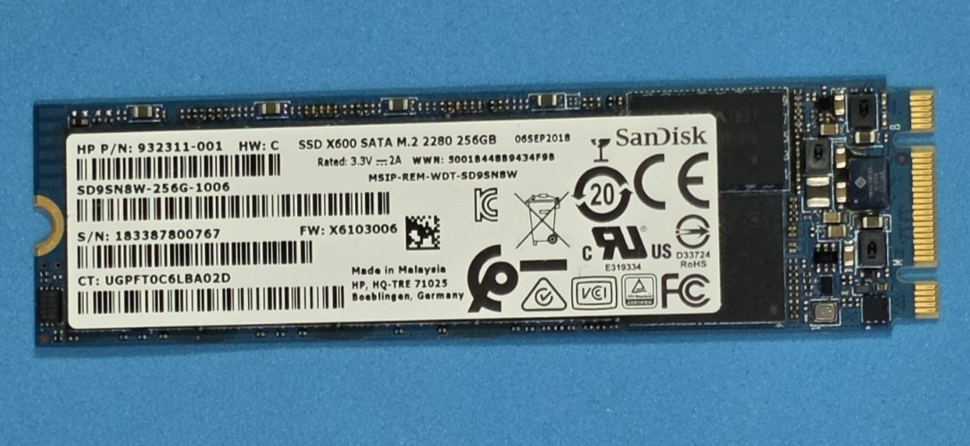 SANDISK / HP - X600 256GB SATA M.2 SSD SOLID STATE HARD DRIVE SD9SN8W-256G-1006