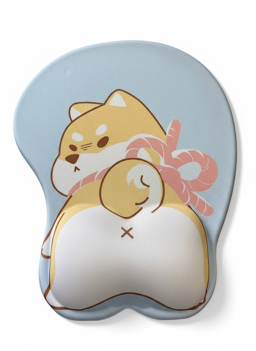 Corgi Dog Mouse Pad with Wrist Rest Ergonomic Soft Desk Accessory Mat 3D USA