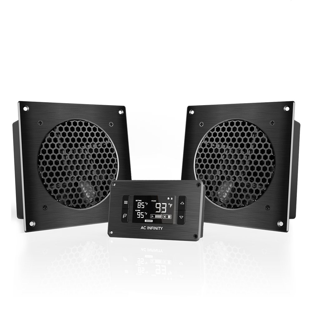 AC Infinity AIRPLATE T8, Quiet Cooling 6-Inch - Black Dual, Smart Controller