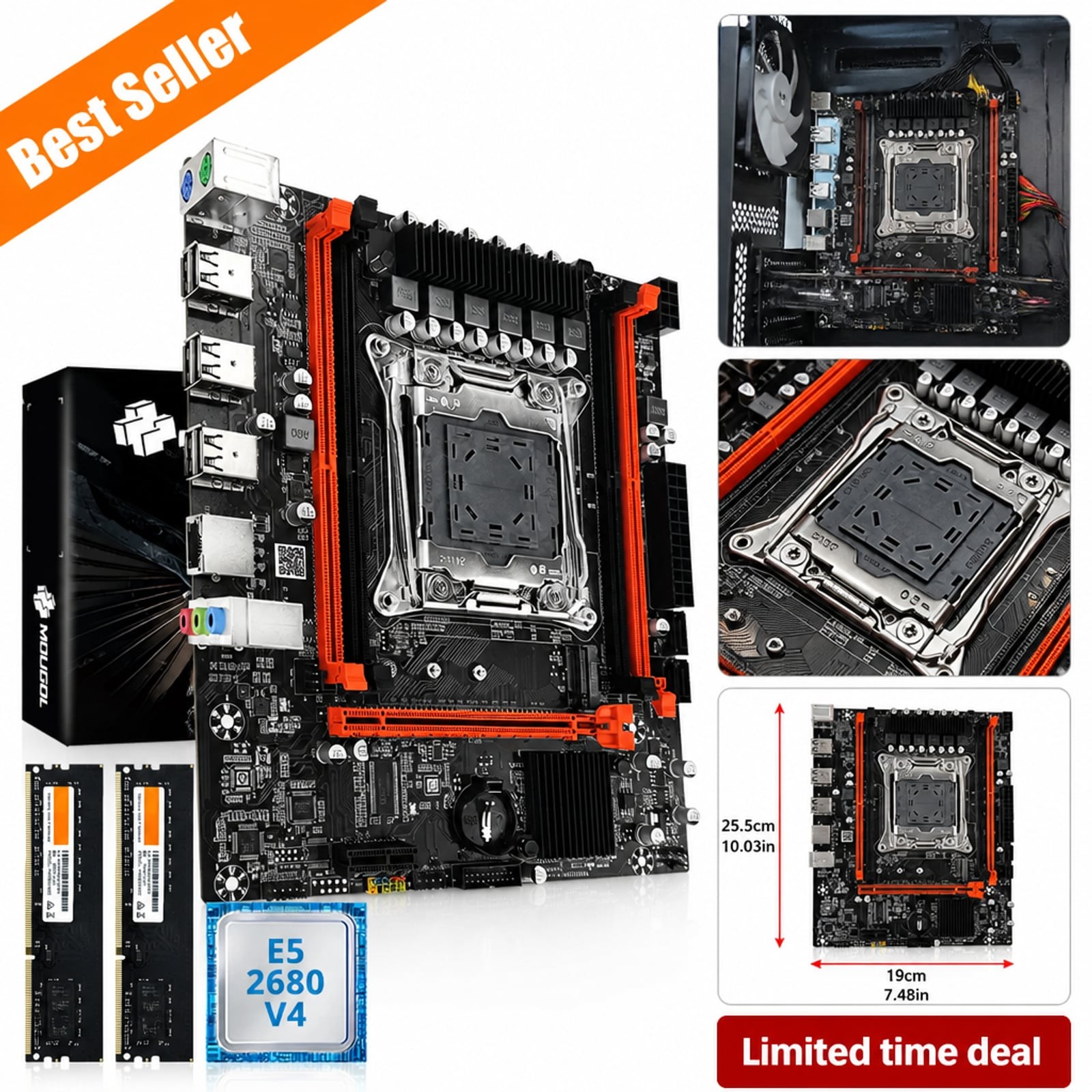 X99 Motherboard Combo Kit With Xeon E5 2680 V4 CPU & DDR4 8G X2 RAM