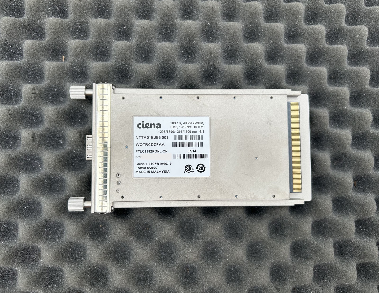 Ciena NTTA01BJE6 103.1G 4X25G WDM SMF 1310nm 10KM (WE BUY CYAN)