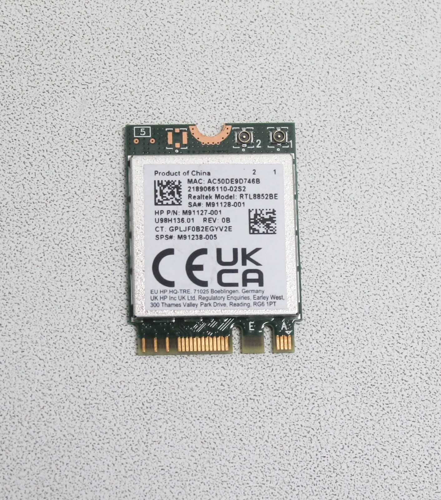 M91127-001 Hp Wlan Realtek Cava2 Ax 2X2 17-Cn2008Ds "GRADE A"