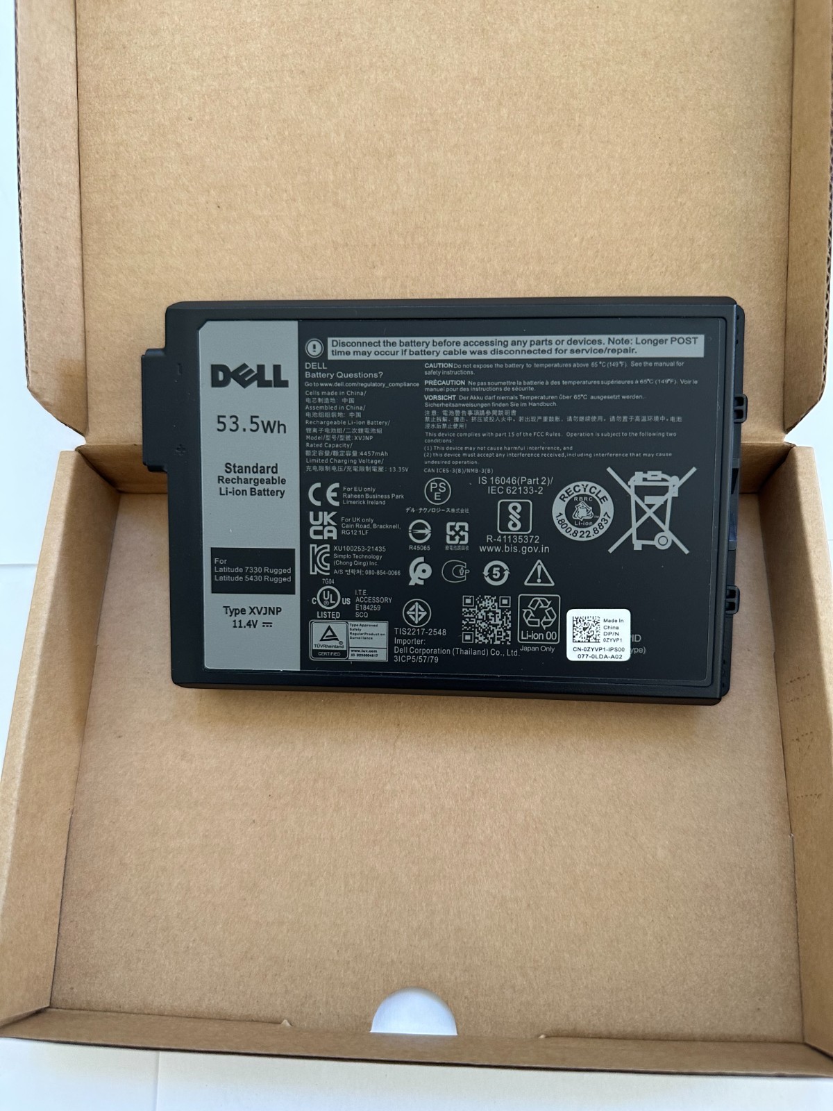 Genuine XVJNP Battery For Dell Latitude 5430 7330 Rugged Extreme P148G P148G001