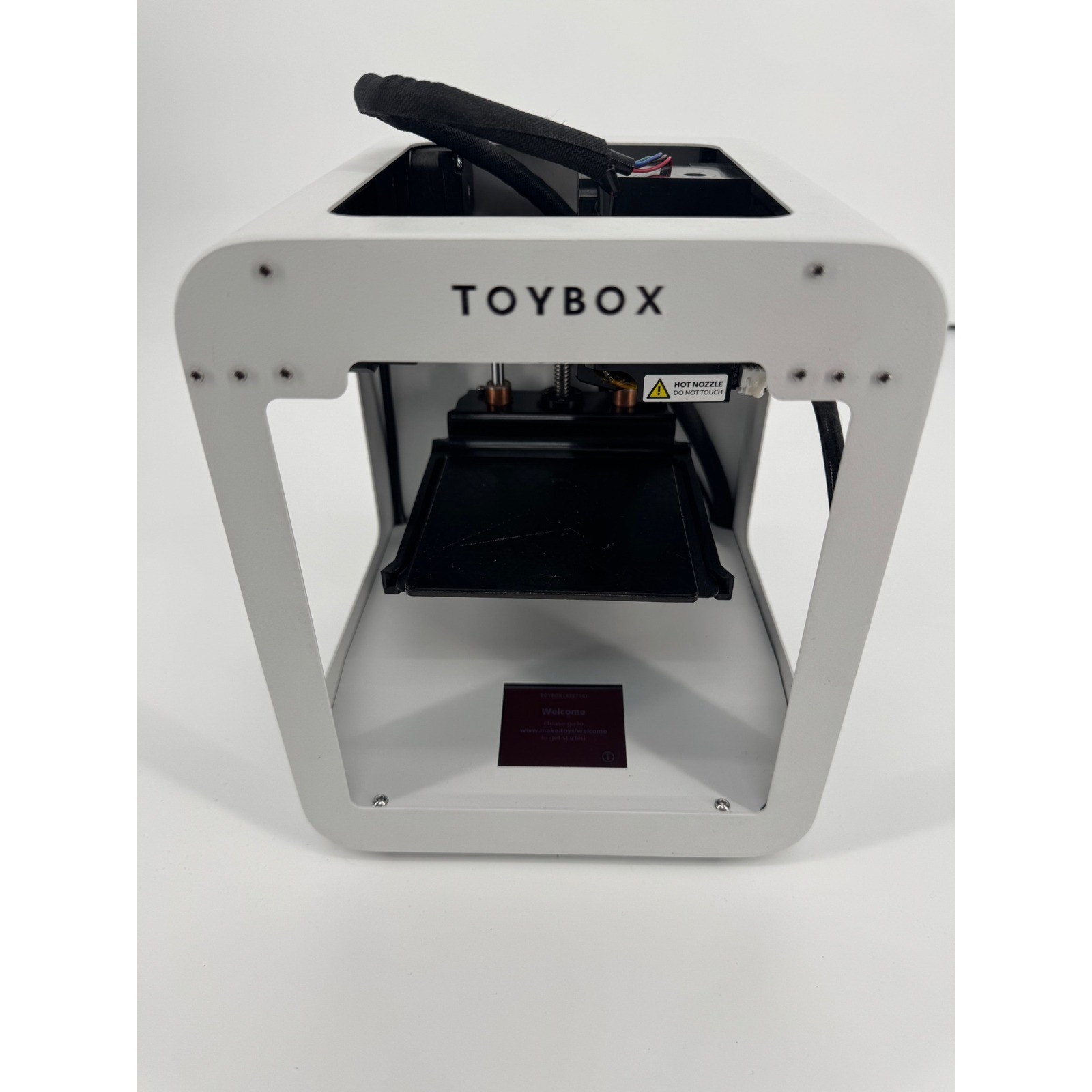 Toybox Labs Alpha One 3D Printer for Kids White Desktop 3D Printer with Adapter