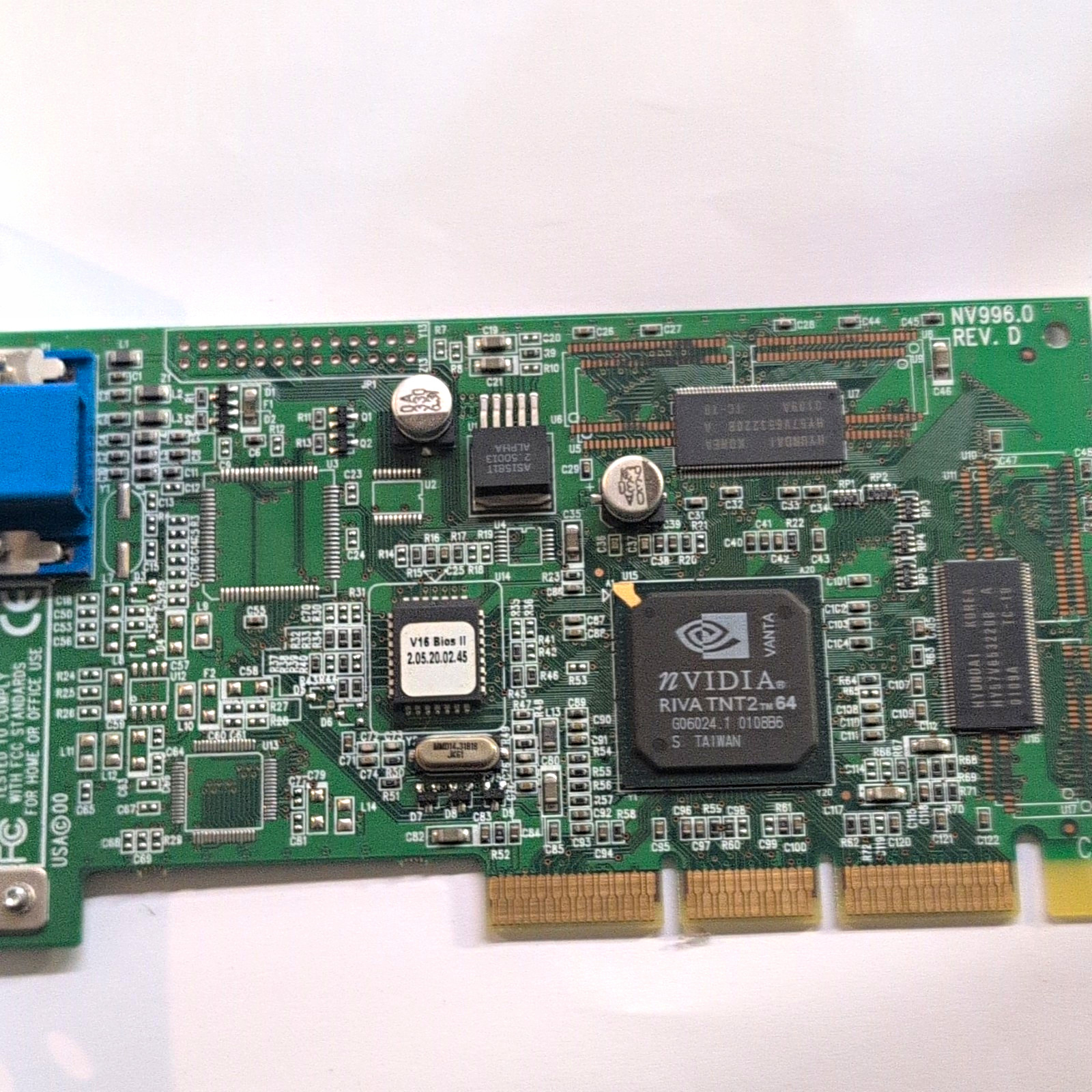 NVIDIA Riva TNT2 64 16MB SDRAM PCI Graphics Card VGA Multi-Monitor