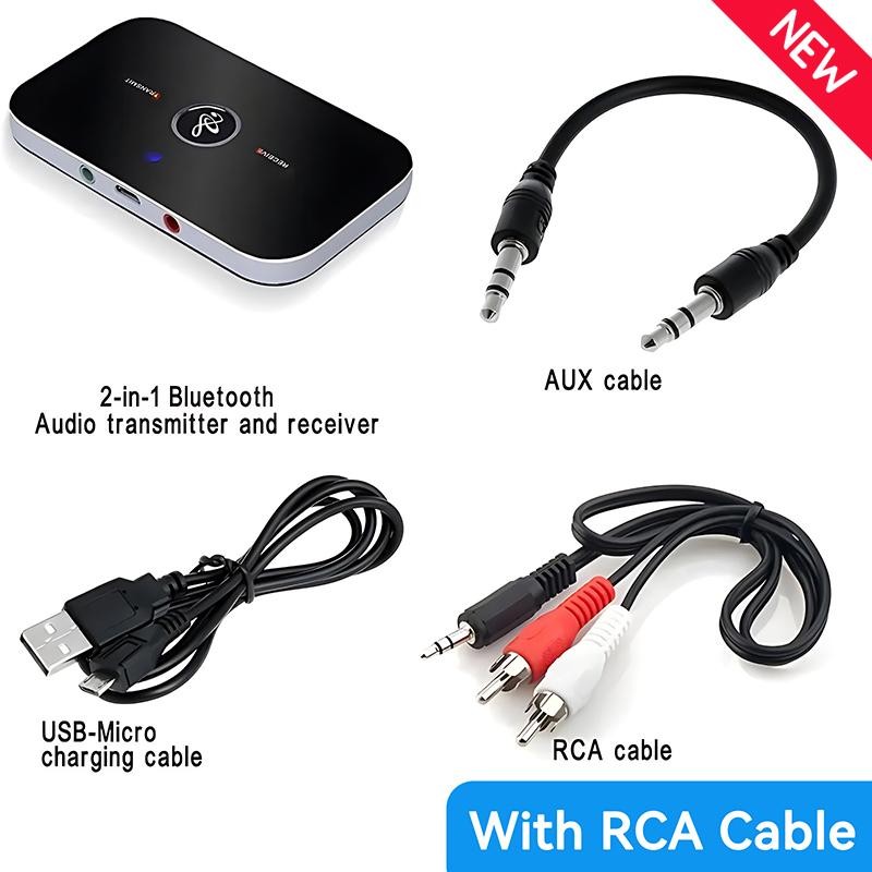 B6 2 in 1 Bluetooth 5.3 Audio Transmitter Receiver 3.5mm Aux Jack Rca USB Dongle