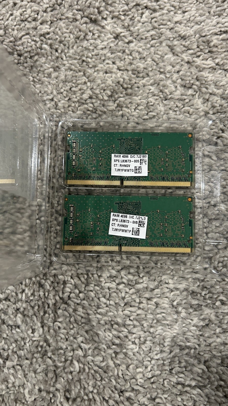 8GB Laptop Memory 2x 4GB 1Rx16 pc4-3200AA-SC0-11 pulled from working HP laptop