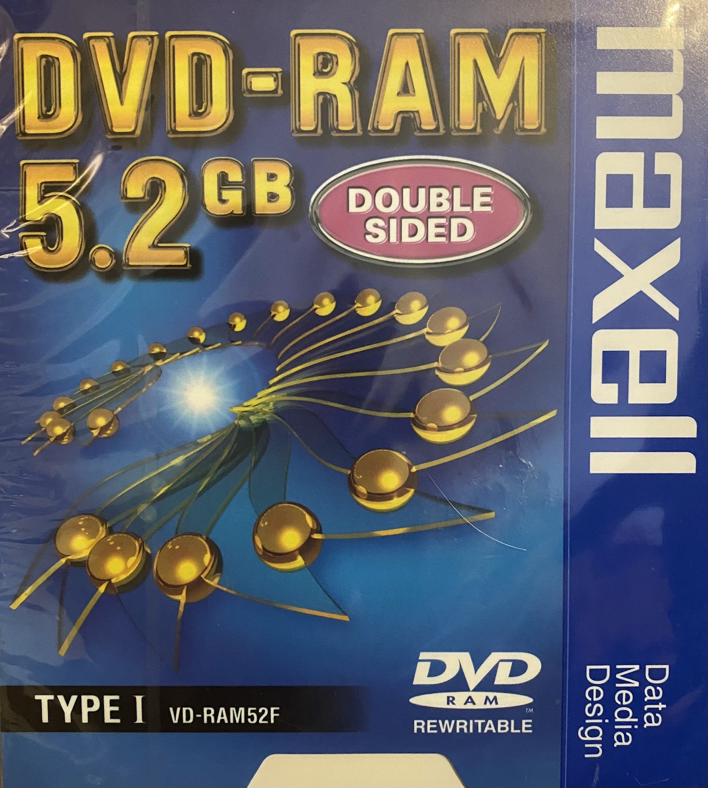 7 PACK - New Sealed Maxell DVD-Ram VD-RAM52F 5.2GB Double Sided DVD Rewritable