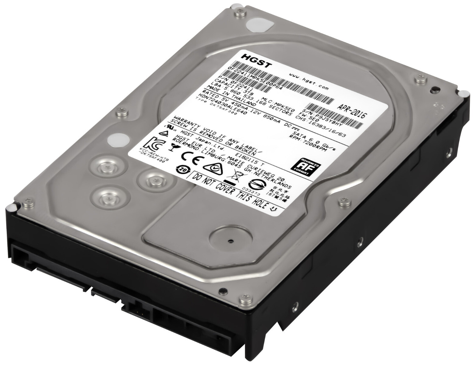 HGST DeskStar NAS HDN724030ALE640 3TB 7.2K 64MB SATA III 3.5' HARD DRIVE