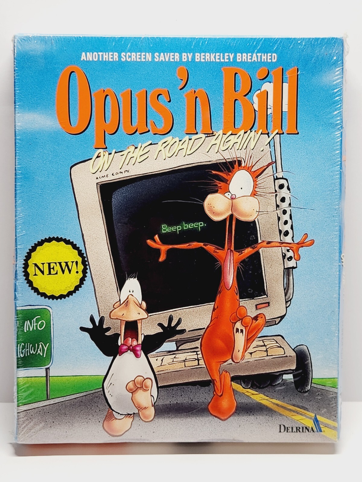 Opus 'n Bill On the Road Again Screensaver PC Berkely Breathed 3.5 disks SEALED