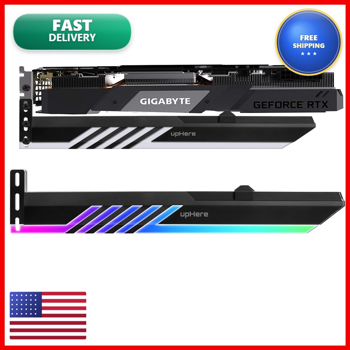 upHere 5V 3-pin Addressable RGB Graphics Card GPU Brace Support Holder,Support