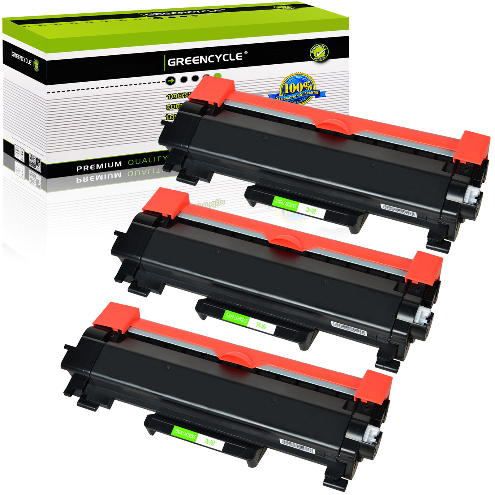 3PK TN760 With Chip Toner cartridge For Brother MFC-L2710DW MFC-L2750DW XL TN730