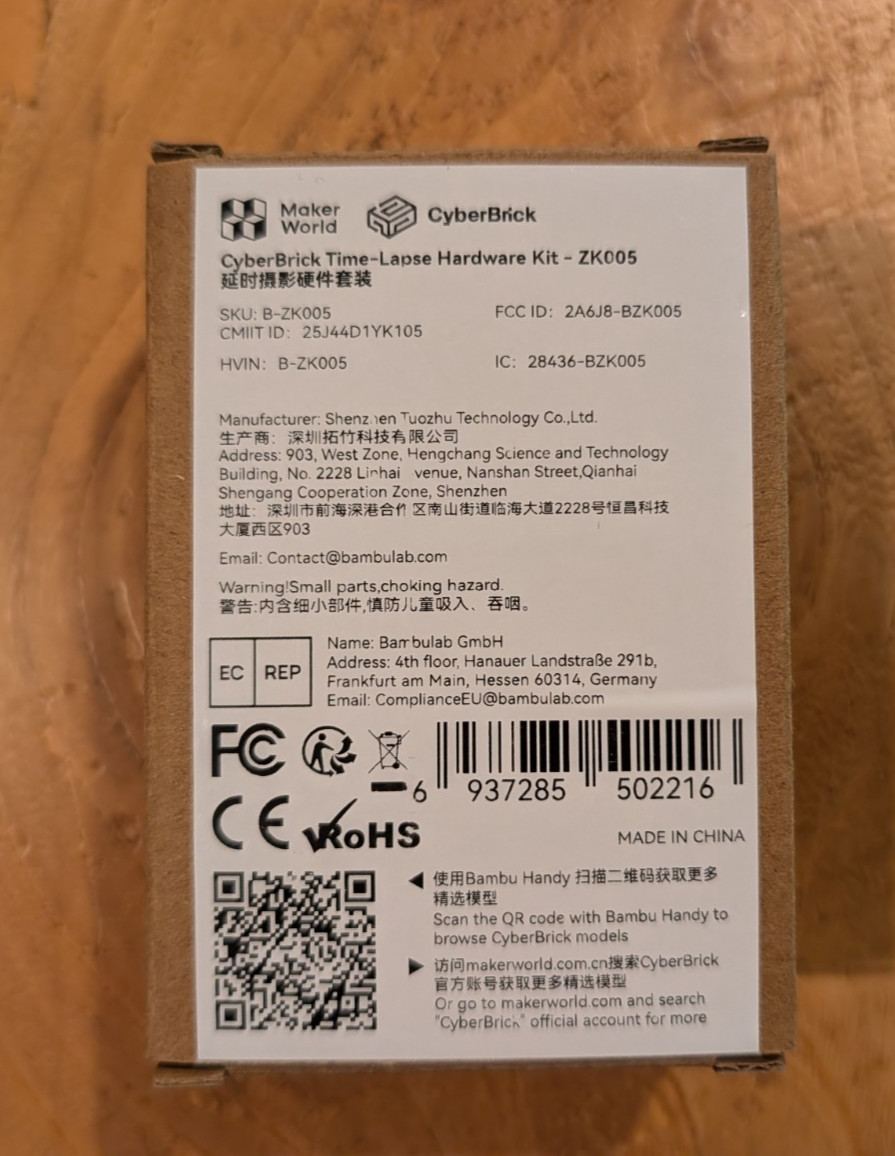 Bambu Lab CyberBrick Time-Lapse Hardware Kit – ZK005