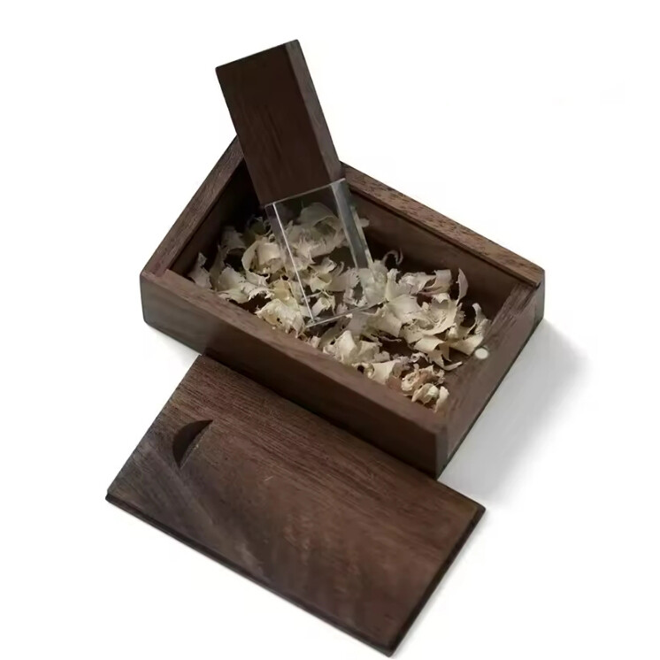Crystal Wooden USB2.0 Flash Drive 32GB Pen Drive 64GB Custom Logo Memory Stick