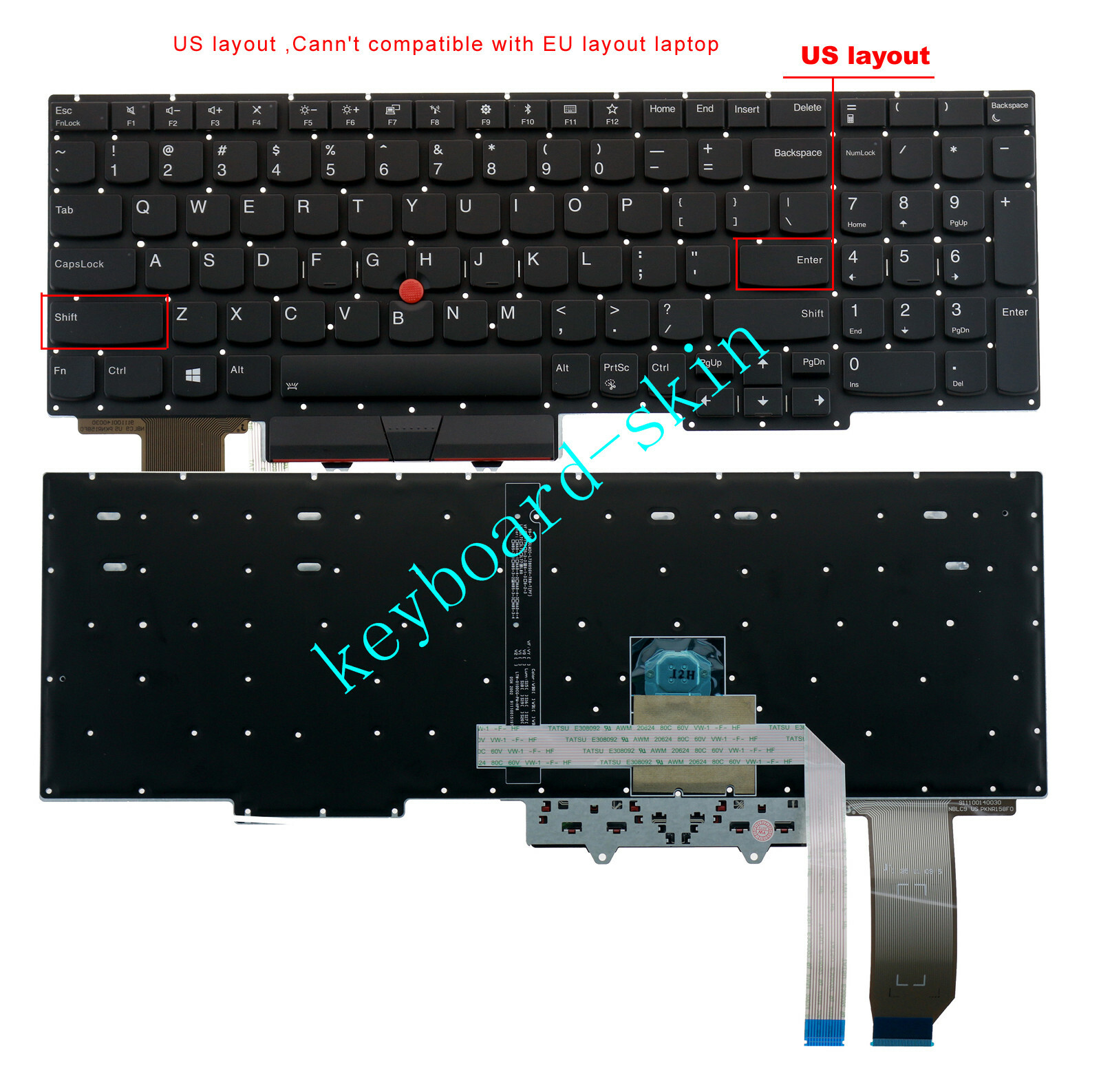 New for lenovo Thinkpad E15 Gen 1 (2020 year) laptop backlit US english keyboard