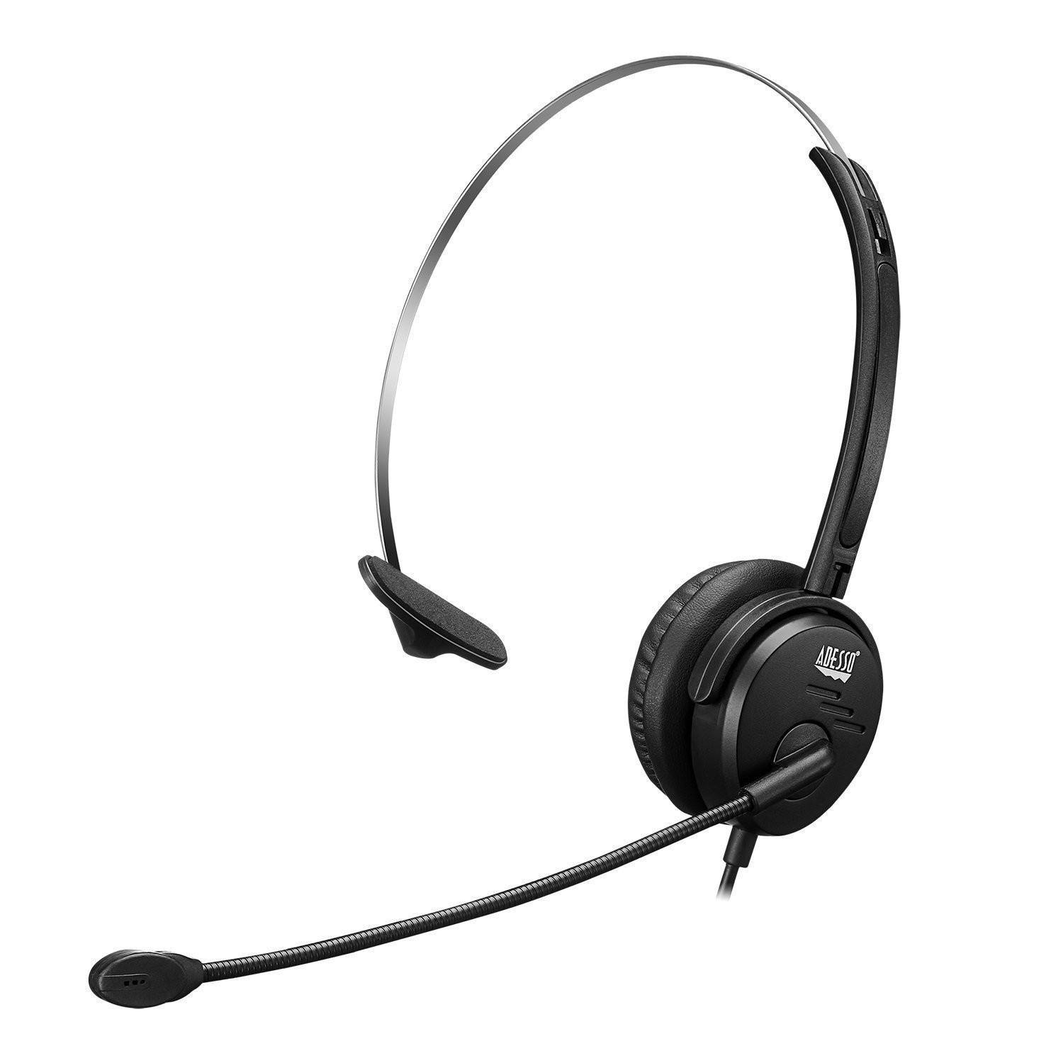 USB Wired Single Sided Headset Noise Canceling Mic Inline Volume Mute Office