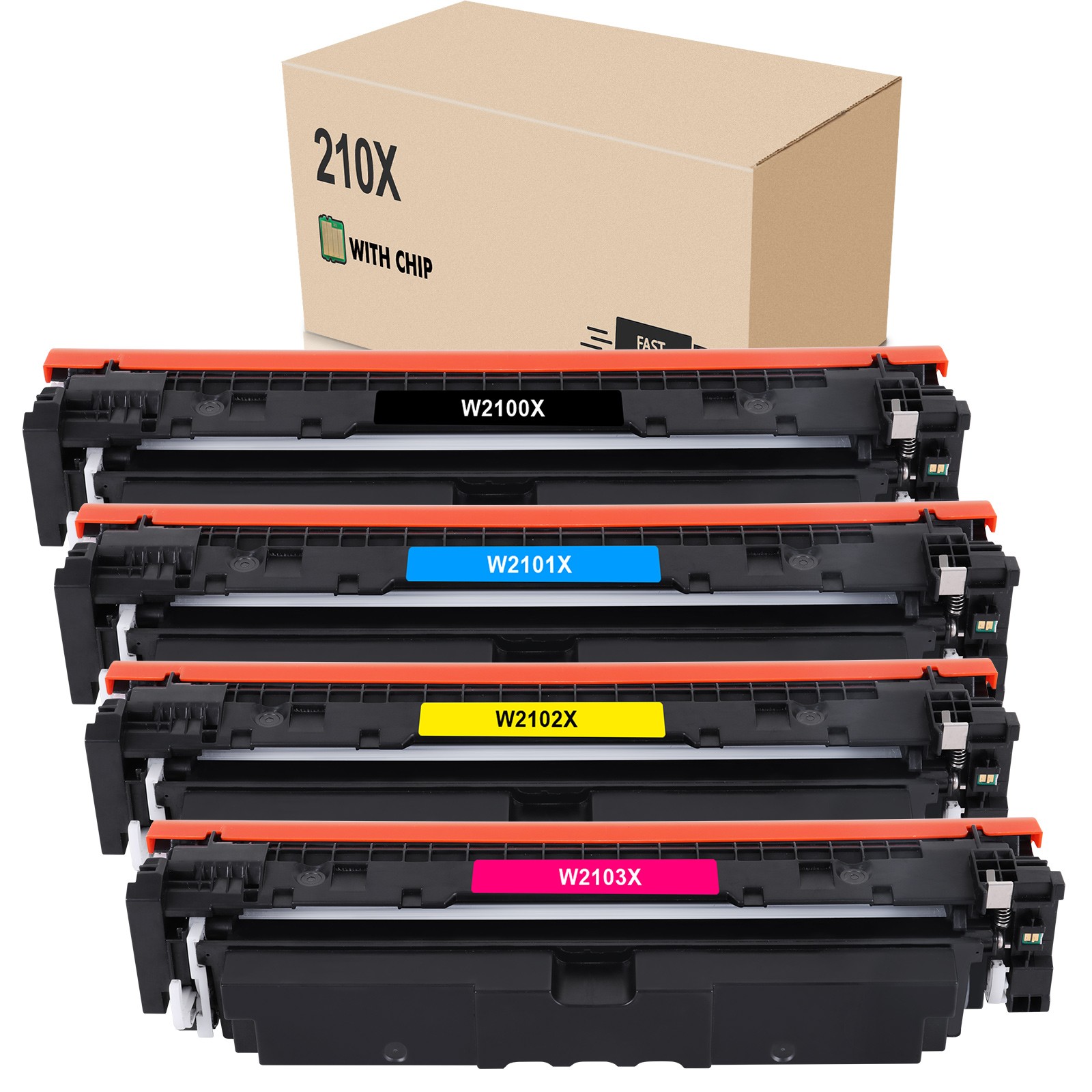 4-Pack W2100X High Yield Toner for HP 210X LaserJet Color Pro 4201 MFP 4301fdw