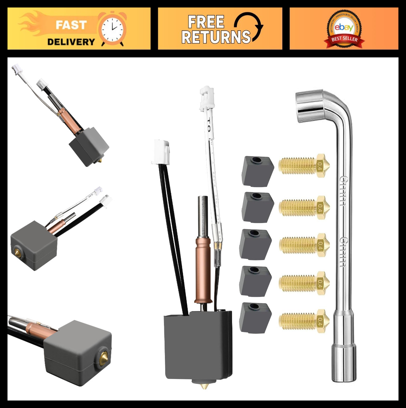 Assembled Hotend Kit for Anycubic Kobra 3/3 V2 Combo 3D Printer Upgrade Parts