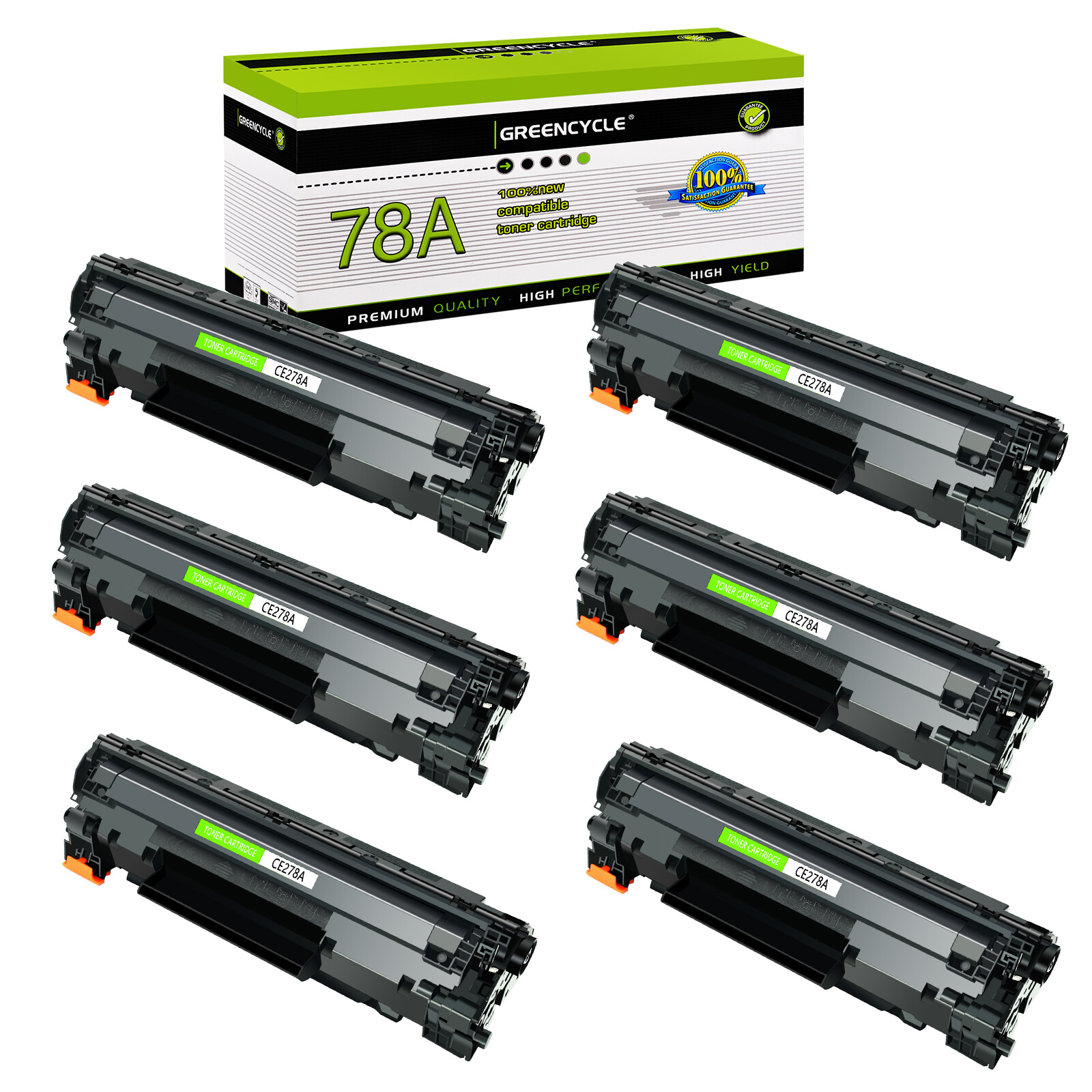 6PK CE278A Toner Compatible With HP Laserjet 78A Pro M1536DNF MFP P1560 P1606DN 