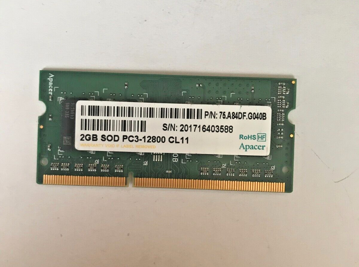 APACER 2GB DDR3-1600 MHz PC3-12800S 75.A84DF.G040B Laptop RAM