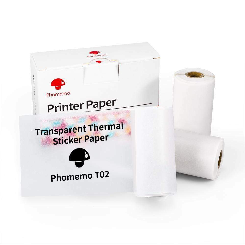 Transparent Self-Adhesive Long-Lasting Thermal Sticker Paper for Phomemo T02 M02
