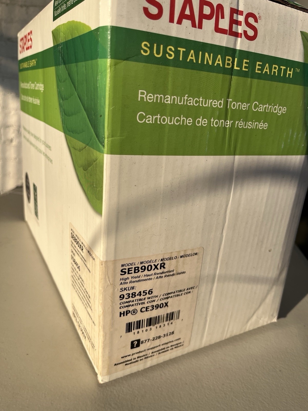 SUSTAINABLE EARTH BY STAPLES TONER CARTRIDGE SEB90AR (HP CE390A COMPATIBLE)