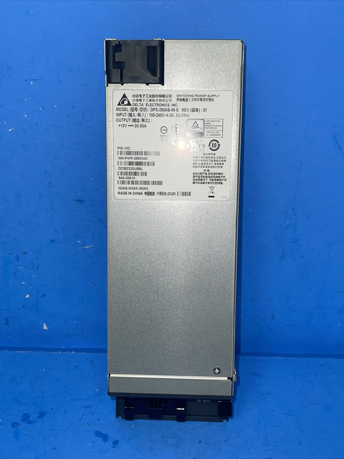 DELTA ELECTRONICS  SWITCHING POWER SUPPLY DPS-250AB-86 B