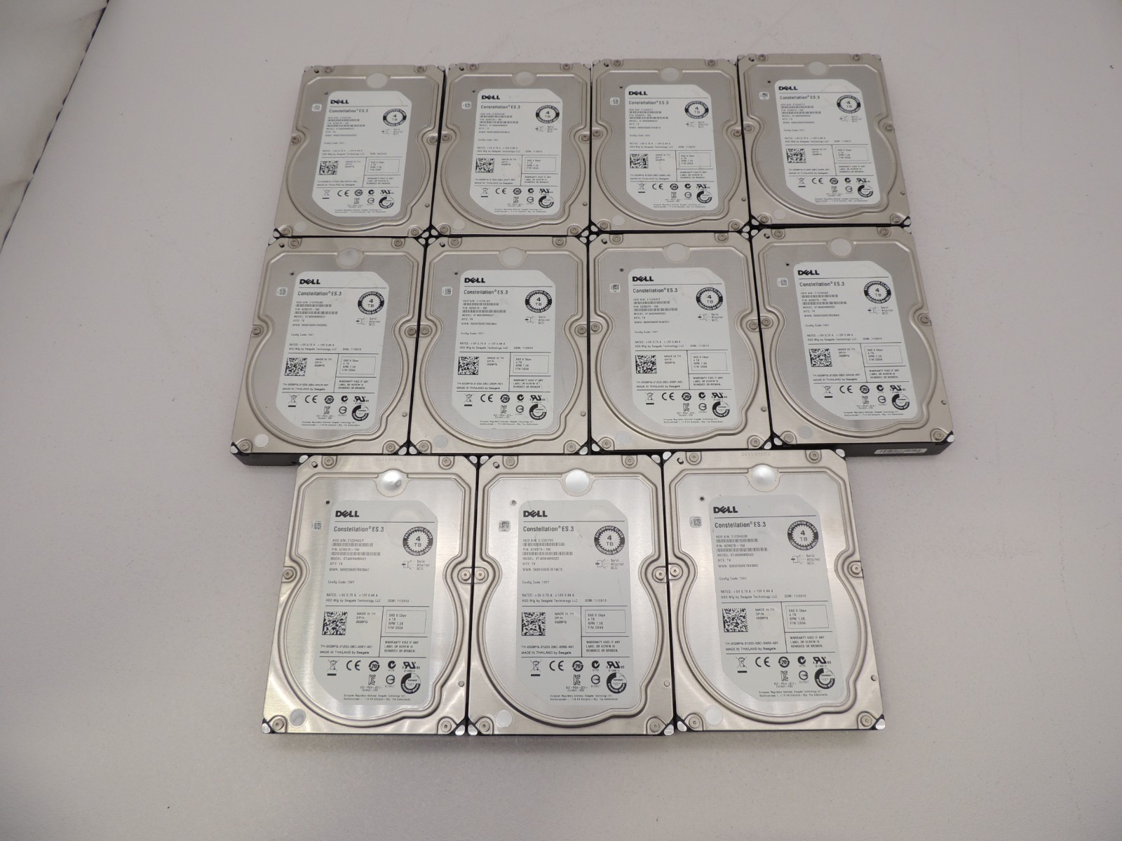 Lot of 11 Dell Seagate 4TB 6Gb/s 7200RPM 3.5" SAS Hard Drive ST4000NM0023