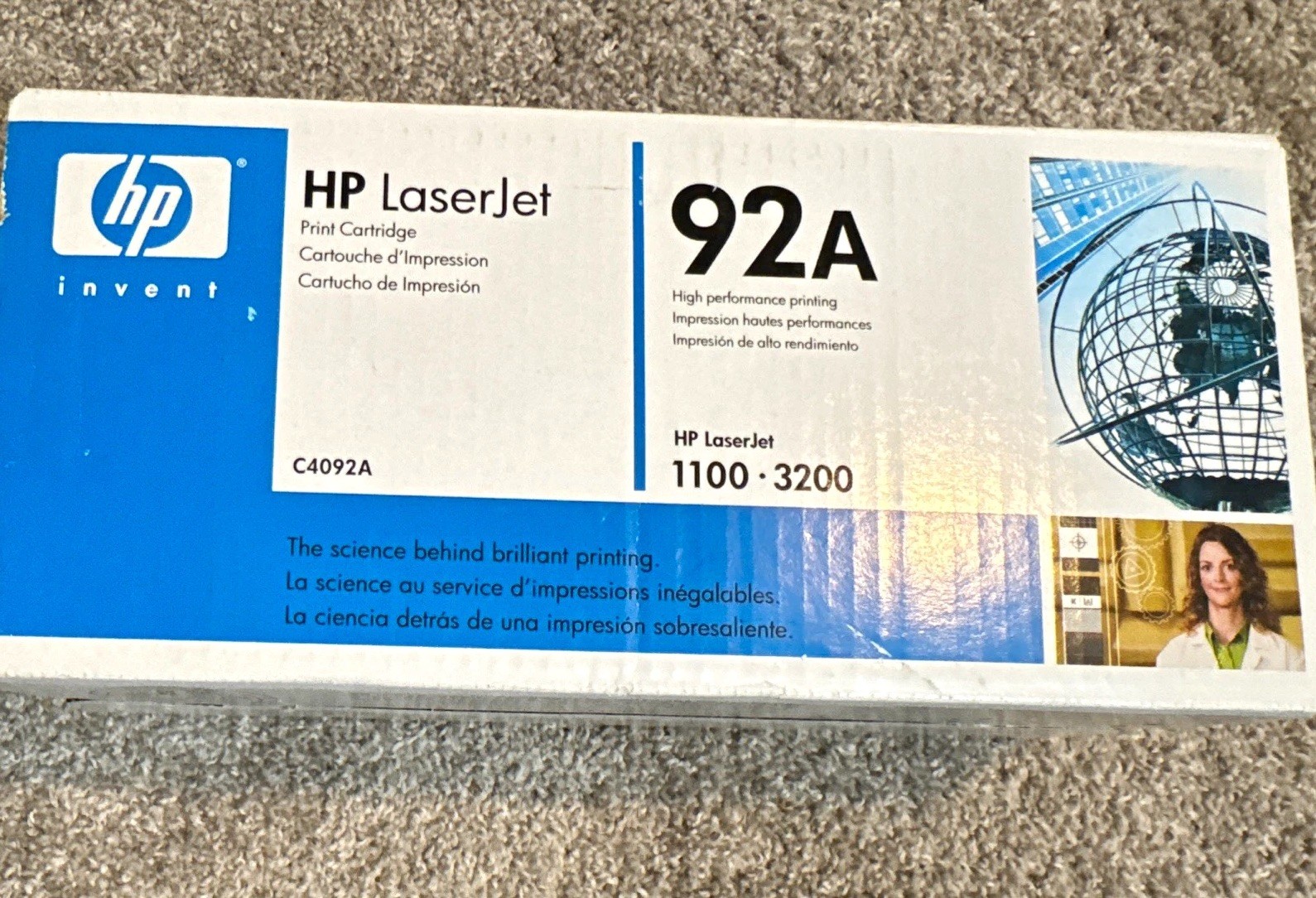 HP 92A (C4092A) Genuine Black Laser Toner Cartridge for LaserJet 1100 3200