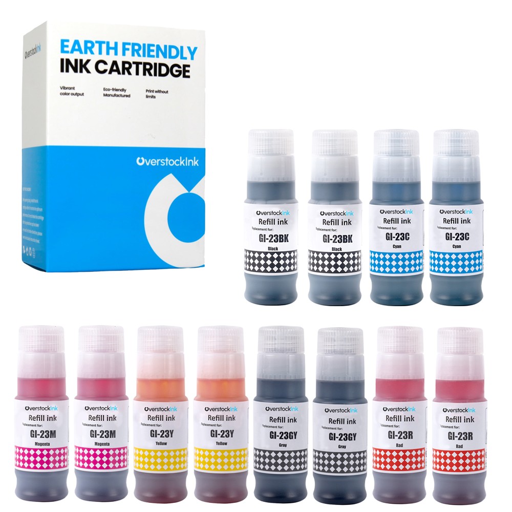 12-Pack OSI Compatible GI-23 Printer Ink Bottles Combo fits Canon PIXMA G620