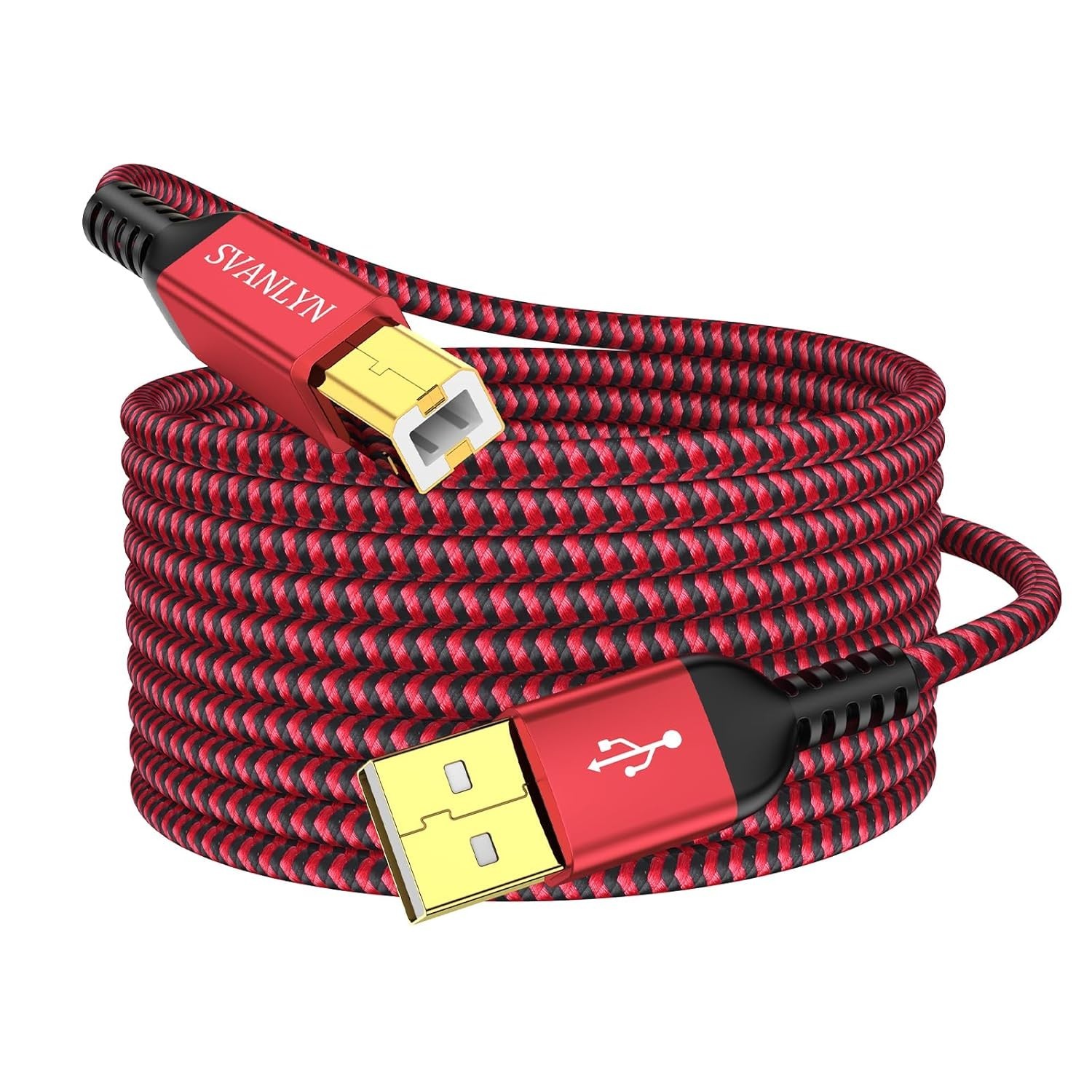 Printer Cable 20 FT, USB a to B 2.0 Printer Cable High-Speed Nylon Braided USB M