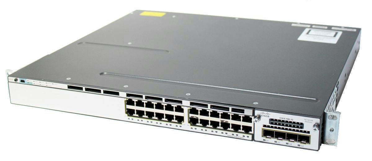 CISCO WS-C3750X-24P-S 24-Port Gigabit POE+ Switch 3750X-24P-S 3750X ios-15.2-tar