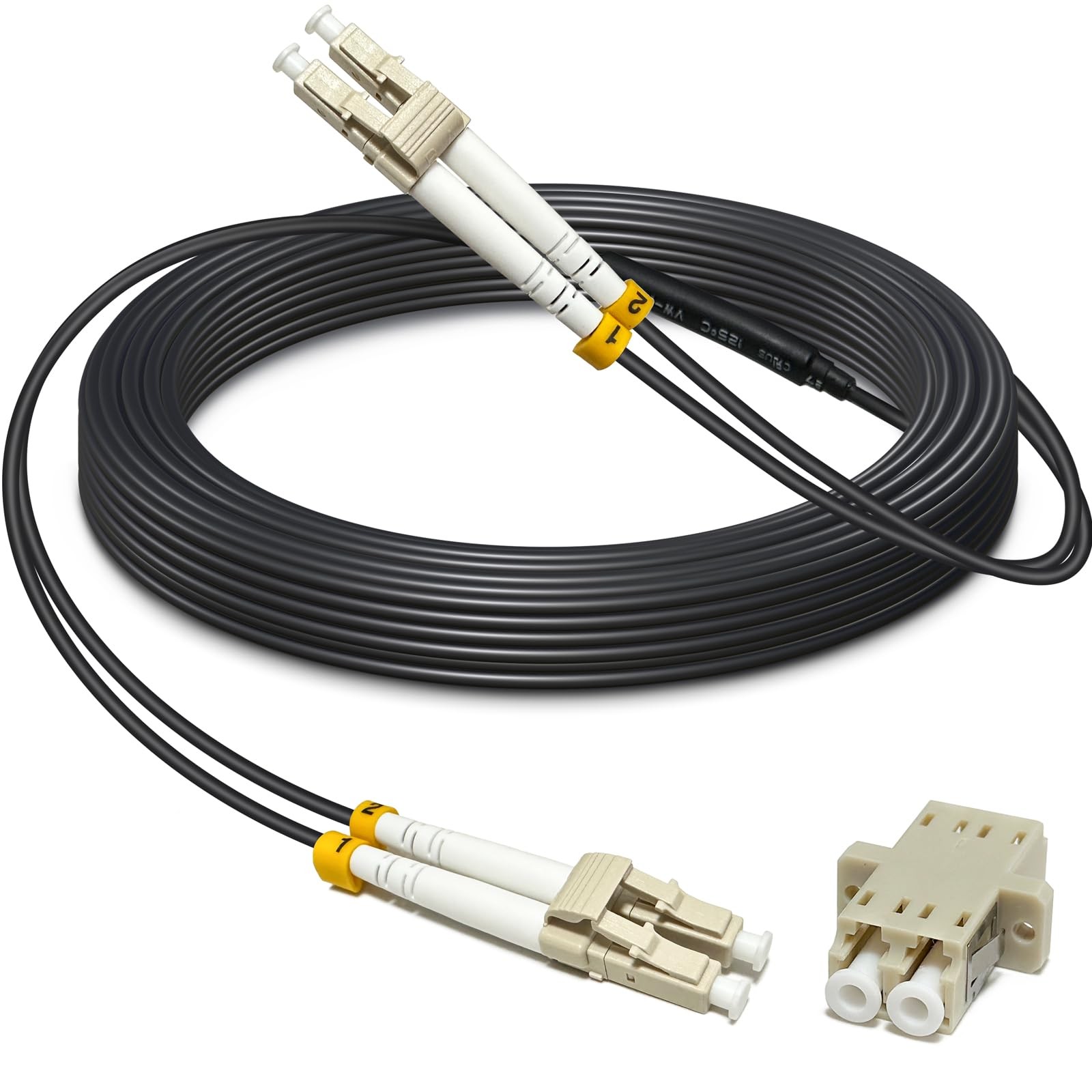YUTIANHOME 5m (15ft) LC to LC Duplex OM3 Outdoor Armored Fiber Optic Patch Ca...