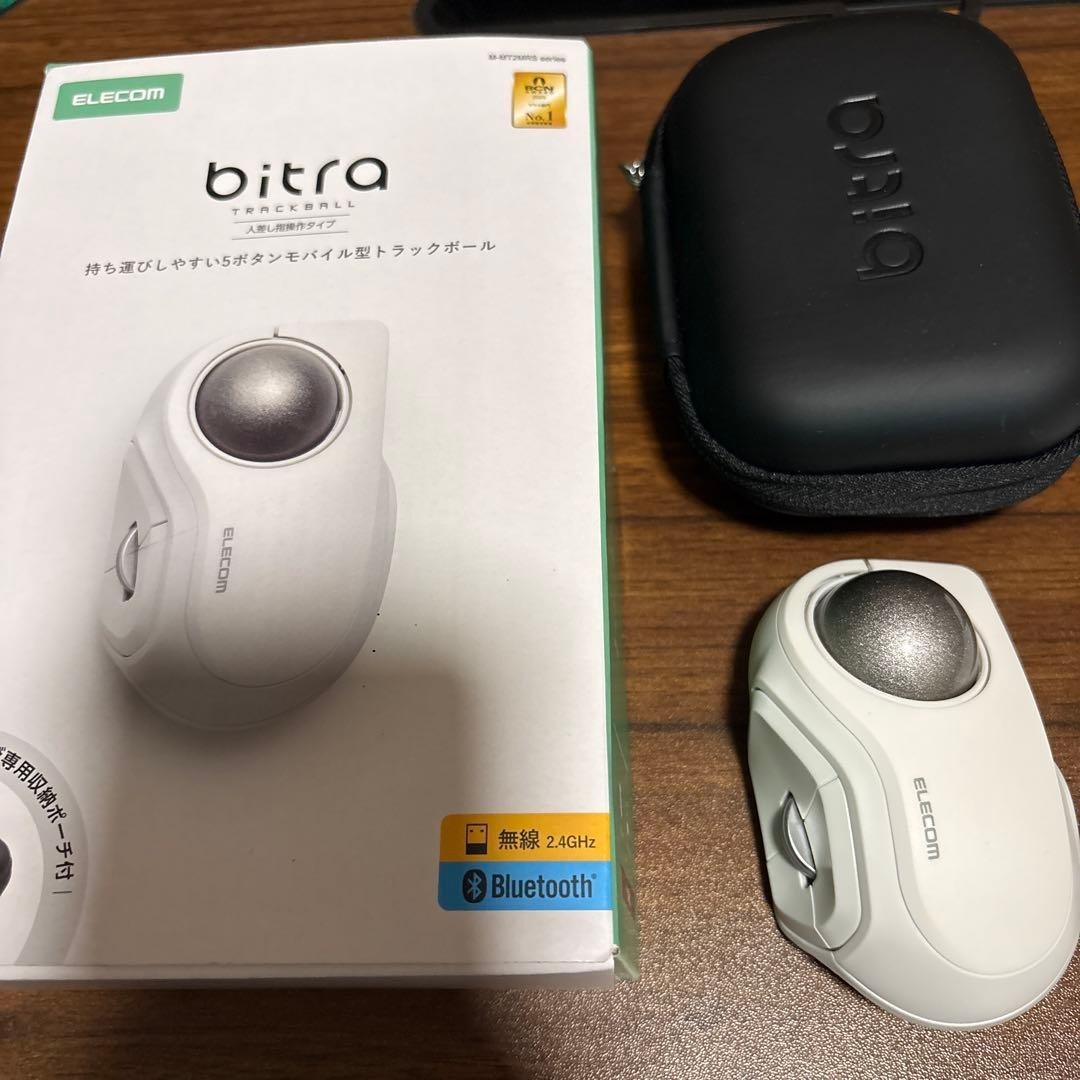 ELECOM M-MT2MRSWH bitra Index Finger Trackball Mouse 5-Button Silent Bluetooth