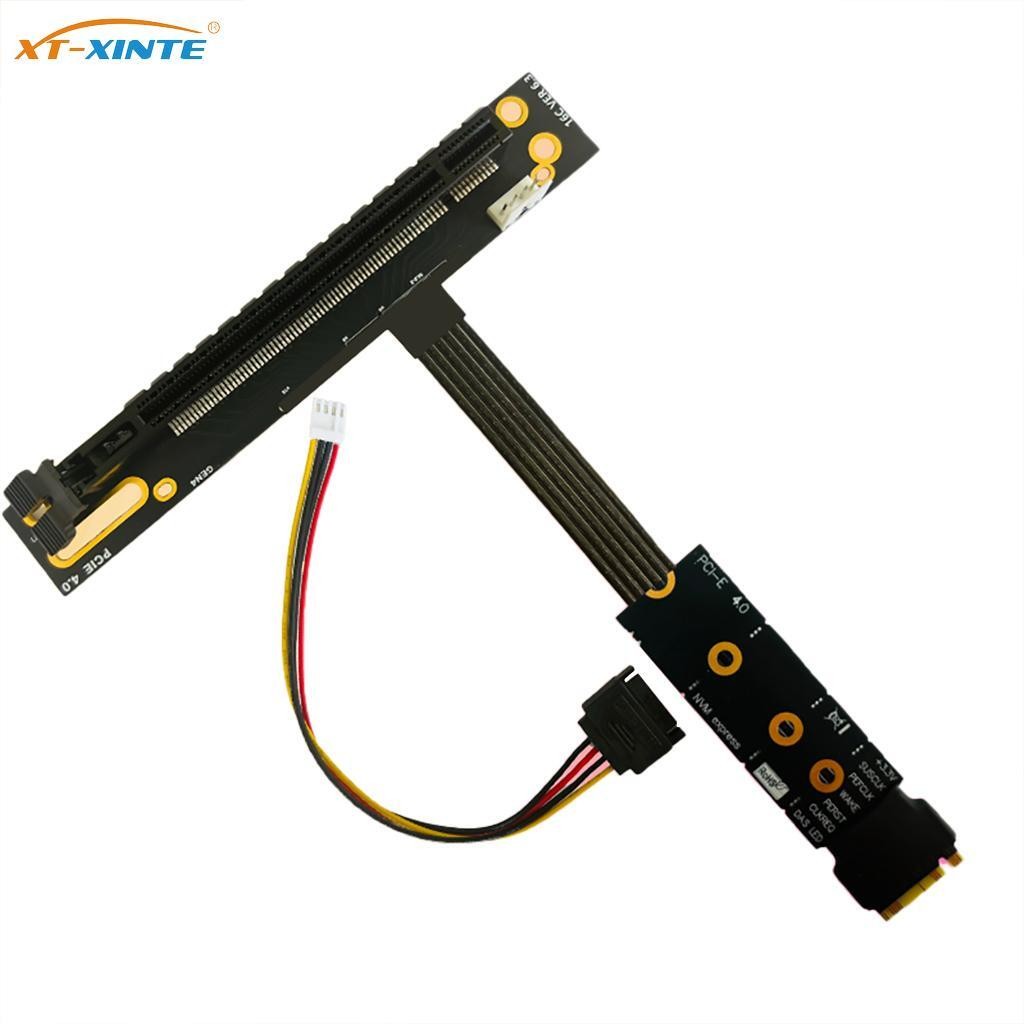 64Gbps PCIe 4.0 X4 90° PCI-E 16X to M2 M.2 for NVME SSD Riser Cable Gen4 /3 New
