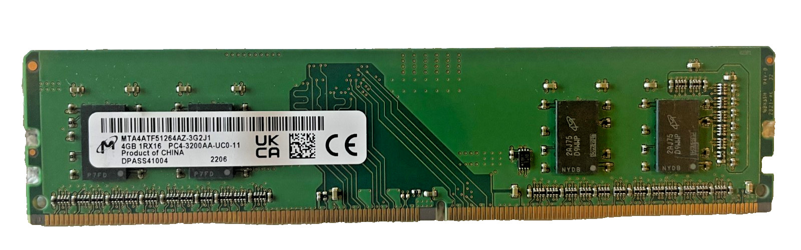 TESTED Micron 4GB DDR4 Desktop RAM 3200MHz (mta4atf5126az-3g2j1)
