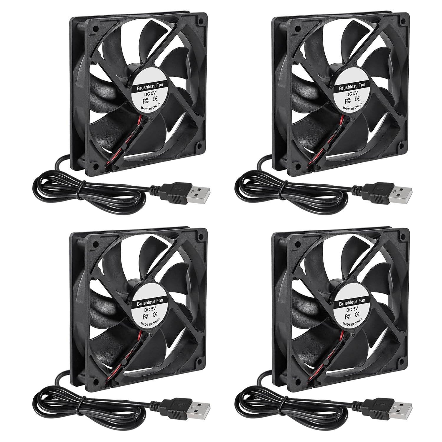 4Pcs 40Mm USB Brushless Cooling Fan 40Mm X10Mm DC 5V Quiet Cooling Fan